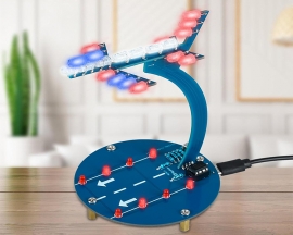 Soldering Practice Kit, DIY 3D Airplane Soldering Project with Flashing LED Lights, Aircraft Electronics Soldering Learning Kit for High School Colleage Education and Desktop Decoration